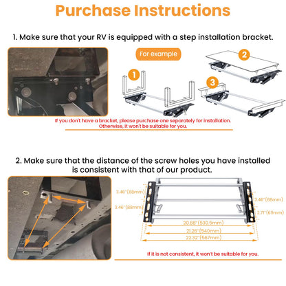 RV Step, 1-Step, Manual Foldable RV Steps, 400 LBS Load Capacity, Retractable Aluminum Alloy Camper Steps, Thickened Steel Plate Trailer Steps, Non-Slip Design, Ideal for RV, Trailer, Camper, Black