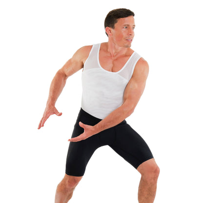 Esteem Apparel Original Men's Chest Compression Shirt to Hide Gynecomastia Slimming Shapewear (White, Large)