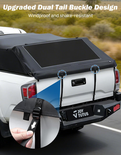 JOYTUTUS Upgraded Truck Bed Soft Topper Compatible with 2005-2023 Tacoma with 6ft Bed, Foldable Camper Shell Truck Top