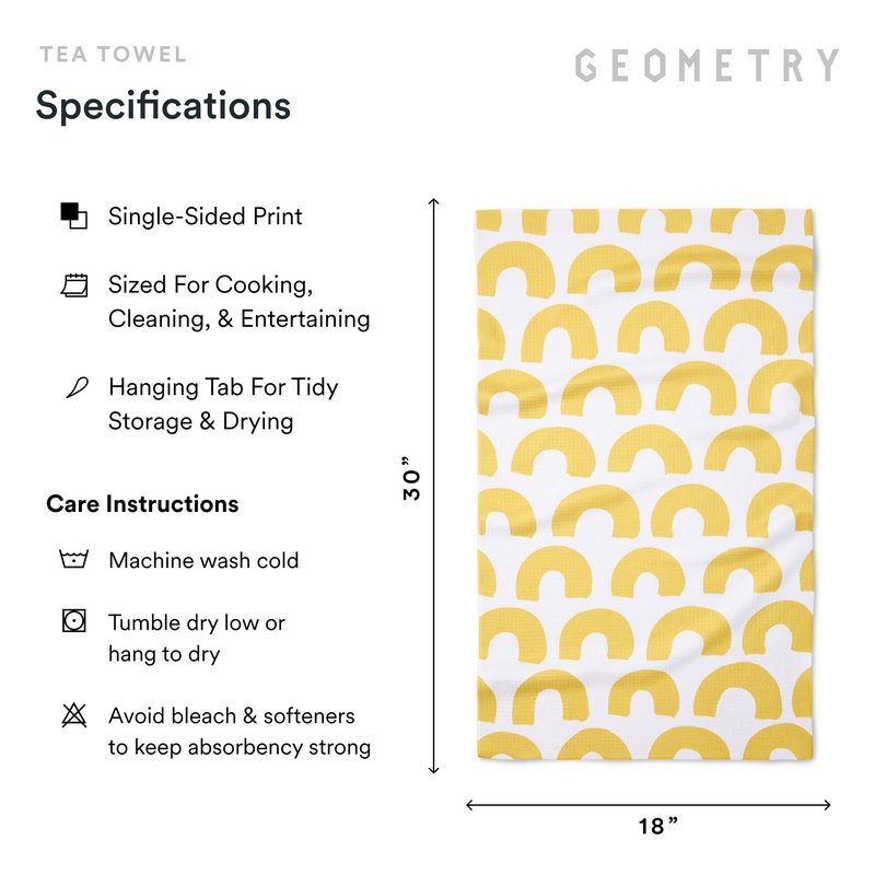 GEOMETRY Kitchen Tea Towels - Quick Dry Microfiber Dish Towels for Kitchen Sunny Hills, 18" x 30" 1 Pack