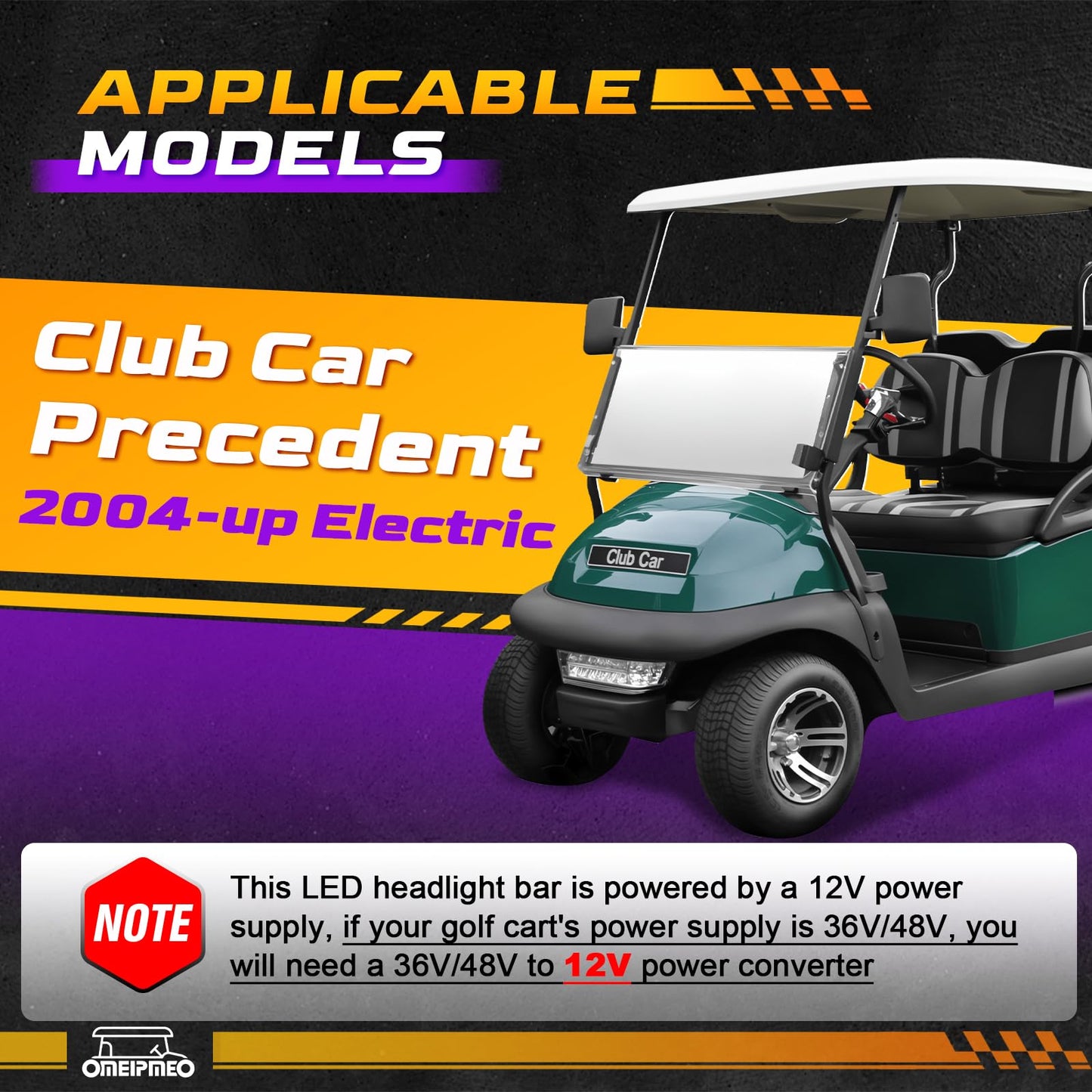 Club Car Precedent Golf Cart Headlight Tail Light Kit, Golf Cart LED Light Kit for Club Car Precedent 2004-UP Electric Model, 12V Street Legal Headlight Taillights with Wiring Harness, High-Brightness