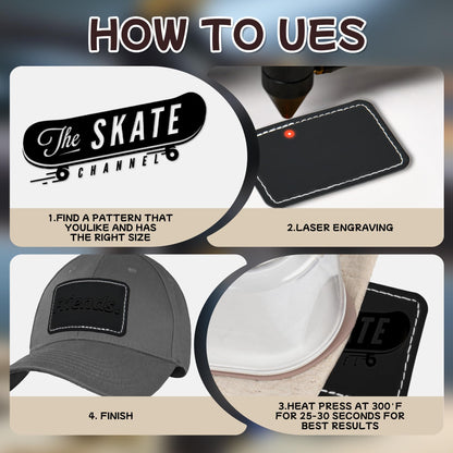 BUVKHMX Faux Leather & Leatherette Hat Patches - 60 Pack Blank Laserable Patches with Adhesive Backing for Customization, Fabric Repair, Sewing & Laser Engraving Supplies(3 x 2 Inch)