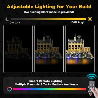 Kyglaring LED Lighting Kit Compatible with Lego Hogwarts Castle The Great Hall 76435 Building Blocks Set Upgraded Remote Control Multi-Light Effects &amp Sequences (Lights Only)