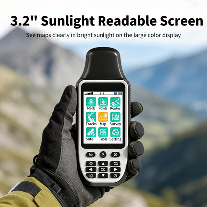 S190 Handheld GPS Navigator, Rugged Handheld GPS for Hiking with 3-Axis Compass, 3.2" Color Display, Handheld GPS with Preloaded USA Topo Maps, 64GB Memory and Extra Battery Life
