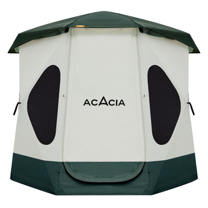 Space Acacia Camping Tent, 2-3 Person Pop Up Tent for Camping with 6'10'' Height, 1 Door, 8 Windows, Waterproof Easy Setup Instant Hub Tent with Removable Rainfly, Footprint for Car Camping, Glamping