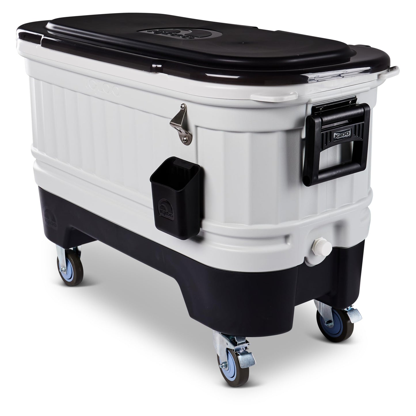 Igloo Party Bar 125 Qt Cooler with Wheels | Insulated Rolling Ice Chest | Light Gray