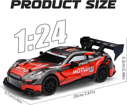 RC Drift Car 1:24 Scale Remote Control Vehicle for Kids2.4GHz 20KM/H 4WD High Speed RC Cars with LED Light Two Batteries &amp Drifting Tires Racing Sport Toy Cars for Adults Boys Girls Kids 8603OG
