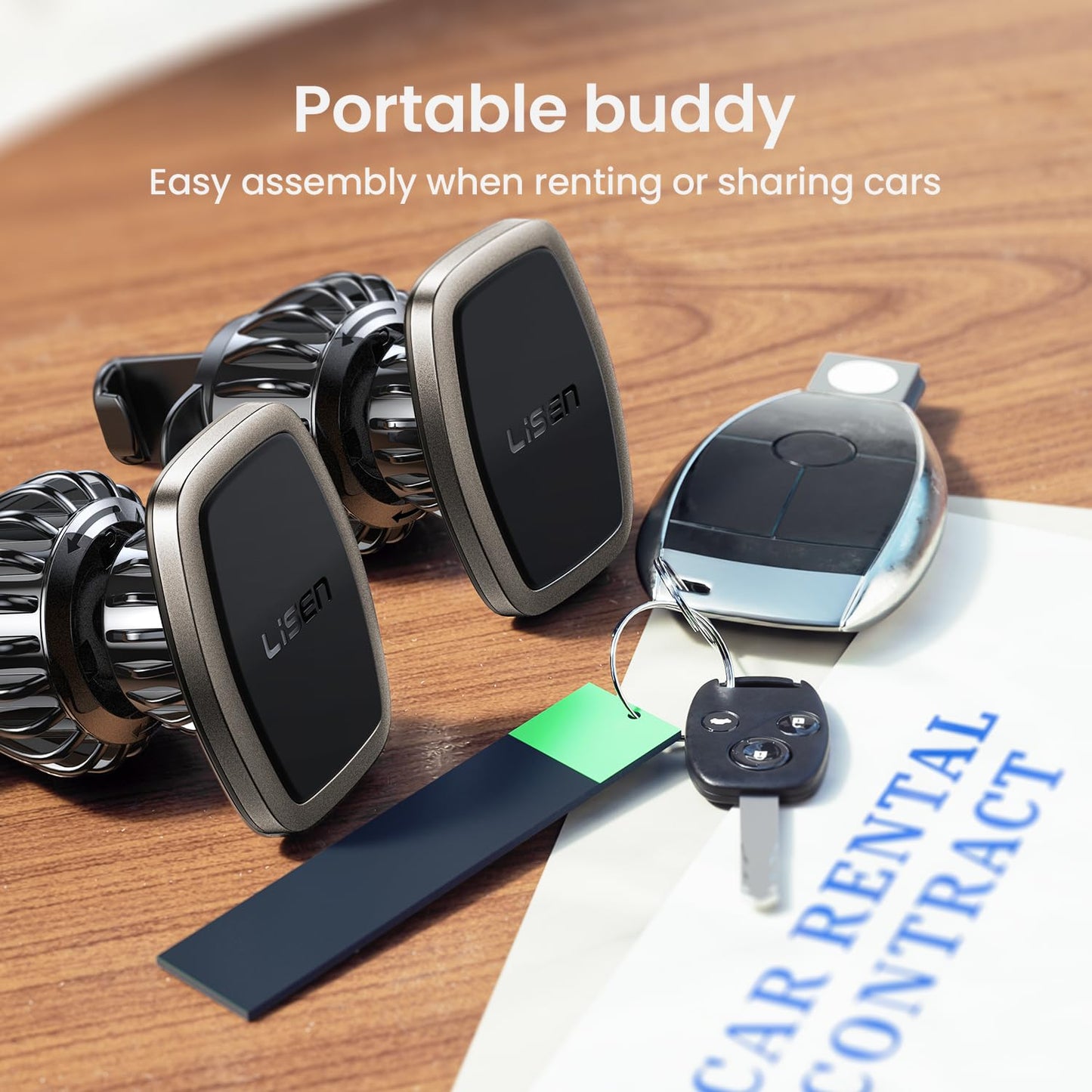 LISEN 2 Pack Magnet for Phone Car Mount Magnetic Phone Holder for Your Car Vent 6 Military Magnets Vent Cell Phone Holder Mount for Car Plate Fit All iPhone 16/15/14/13 Pro Max Plus Samsung S25