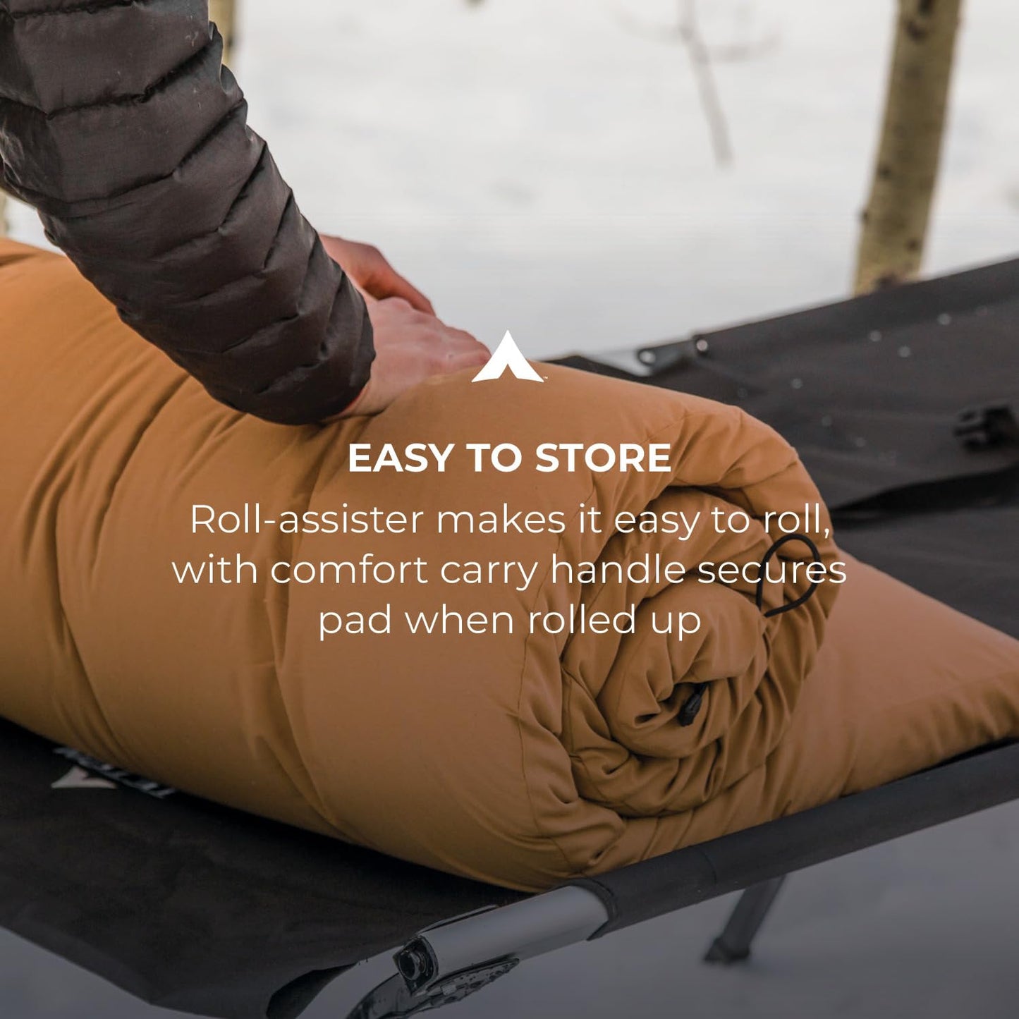 Teton Outfitter XXL Sleeping Pad for Cot, Extra Thick Comfortable Camping Mattress for Adults, Portable Roll-Up Camp Pad, Durable Foam Cushioning