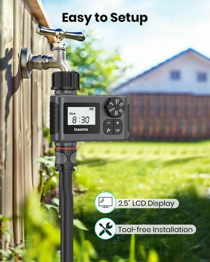 Skiennix Water Timer - 2 PCS Outdoor Garden Hose Sprinkler with Rain Delay & Automatic Drip Irrigation