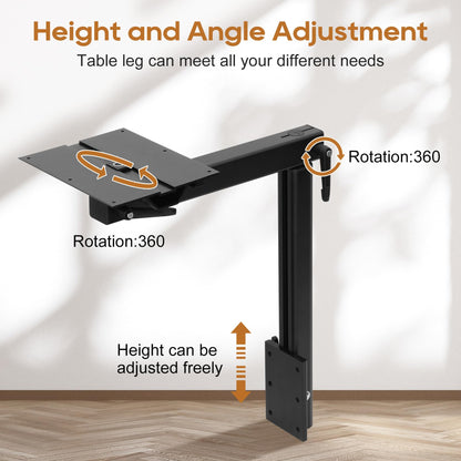 Virego Upgrade Removable RV Table Leg Accessories, 360 Degree Aluminum Alloy RV Adjustable Table Leg, Table Top Adjustable Detachable RV Table Leg for RV Caravan Yachts, 100IBS (Upgrade Black)