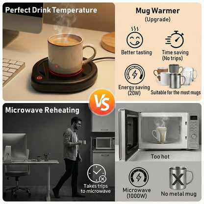 Oracer Coffee Mug Warmer, Cup Warmer for Desk with Auto Shut Off Smart Temperature Settings, Electric Beverage Tea Water Milk Heater for All Cups and Mugs, Heating Plate Candle Wax Warmer