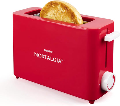 Nostalgia MyMini Single Slice Toaster - Compact Design with Adjustable Temperature & 1.25" Wide Slot | Red