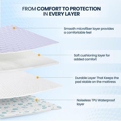 Utopia Bedding Waterproof Mattress Protector - Noiseless Quilted Twin Pad | Deep Pocket Fits Up to 16 Inches (Grey)