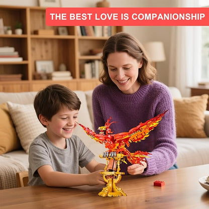 Magic Fire Phoenix Set Compatible with Lego 938PCS Fire Phoenix Toy Collection Model for Adults Christmas Birthday Gift for Kids Boys Girls