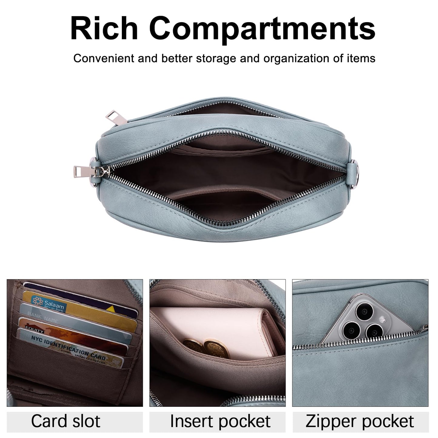 CLUCI Crossbody Bags for Women Trendy, Vegan Leather Shoulder Handbags，Purses for Women with Adjustable Wide Strap