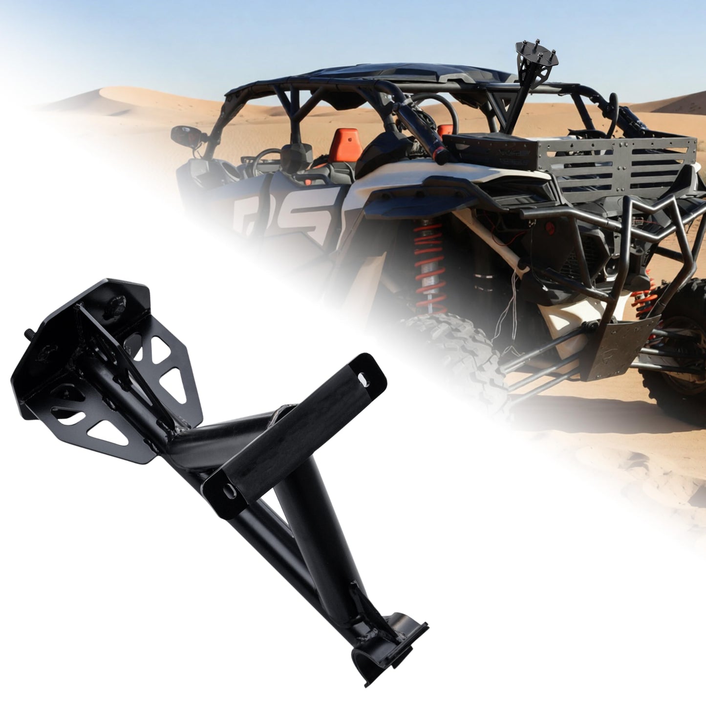 POKIAUTO Spare Tire Carrier Holder for 2017+ Can Am X3 Accessories, One-Piece Heavy Duty Metal Spare Tire Mount Storage Rack for Can-Am Maverick X3 XDS XRS MAX Turbo RR 2017-2026, Fits up to 34" Tire
