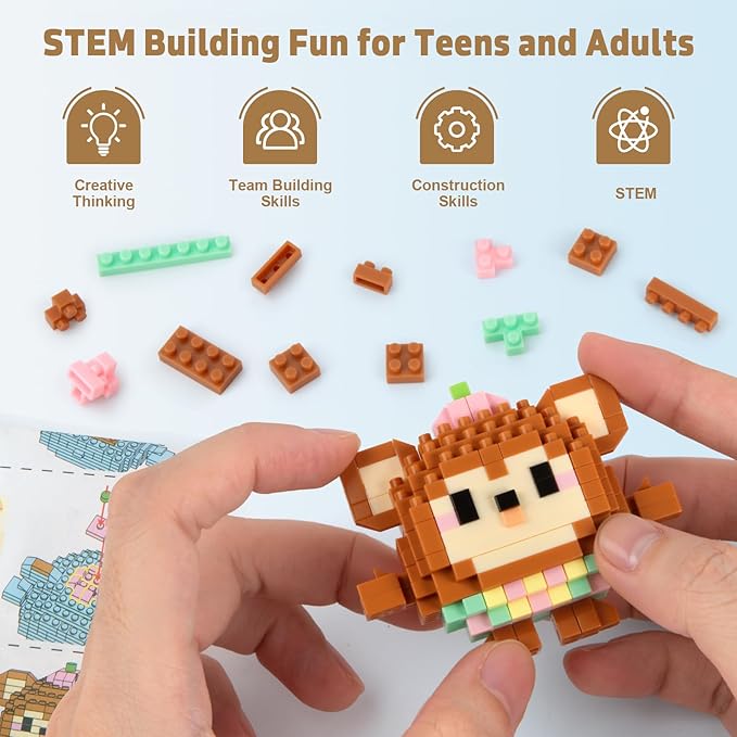 Micro Building Blocks Sets Easter 12 Pack Mini Animal Figures 2931 PCS Party Favors Goodie Bag Stuffers Gift Christmas Birthday Ages 14+