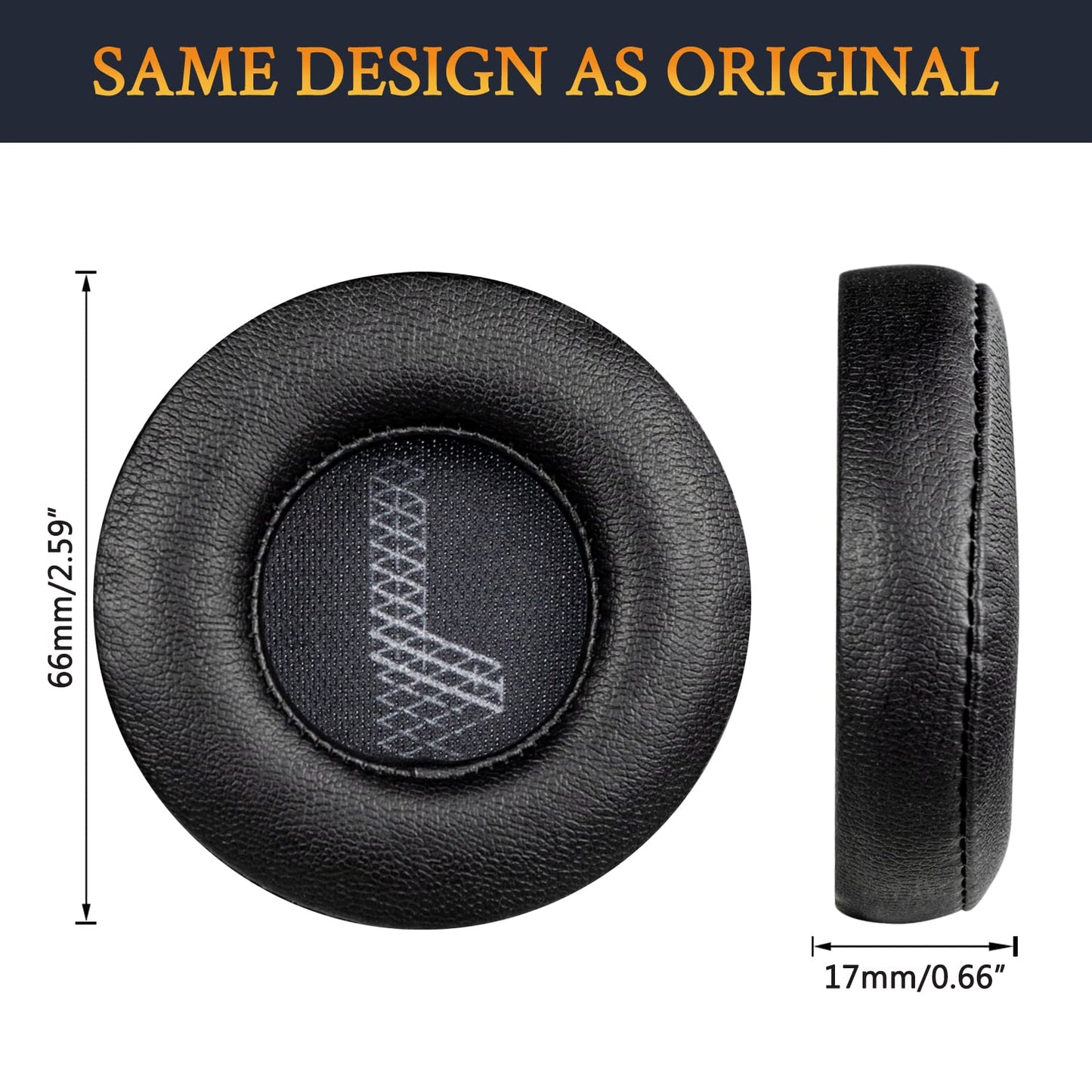 SOULWIT Replacement Ear Pads for JBL Live 400BT/Live 400 BT On-Ear Wireless Headphones, Live400 Earpads Cushions with Softer Protein Leather, Noise Isolation Foam - Black