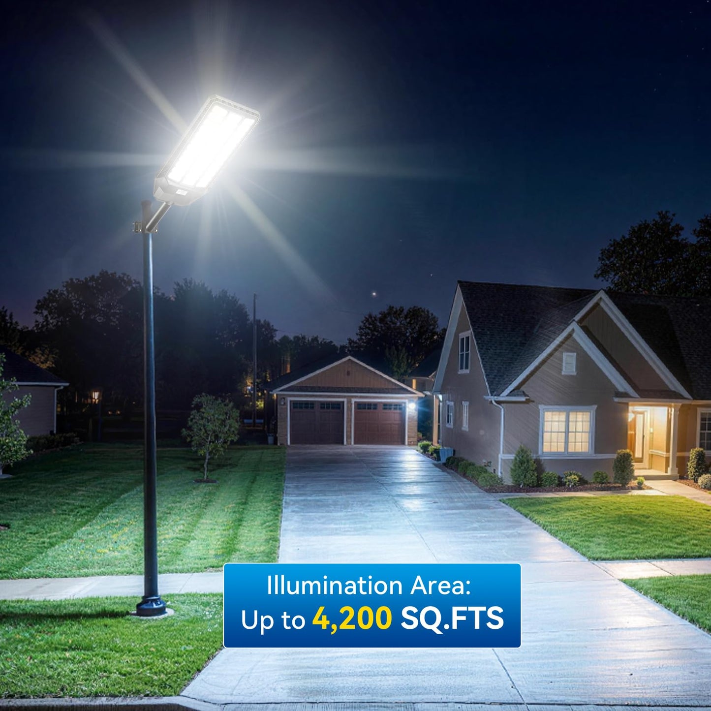 CEDIO 12000W Commercial Grade Solar Street Light, IP67 Waterproof Heavy Duty LED Flood Light with Remote & Motion Sensor, Dusk to Dawn Security Light for Parking Lot, Farm, Property, Yard, 2 Pack