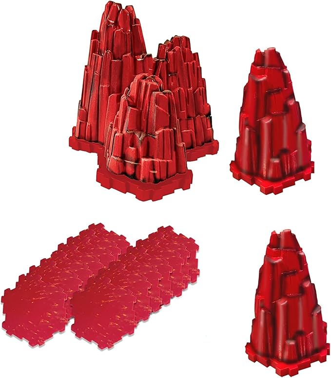 Renegade Game Studios Heroscape: Lava Fields of Valhalla Terrain Expansion 120+ Hex Tiles 4 Lava Rock Outcrop Pieces