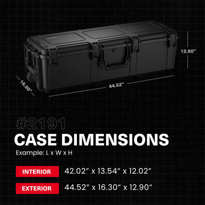 Condition 1 45" Waterproof Hard Case w/Wheels & Pluckable Foam – Lockable, IP67-Rated Waterproof, TSA Approved Storage Trunk for Gear, Camera, Equipment – Black, Made in USA, 44.52"x16.30"x12.90"