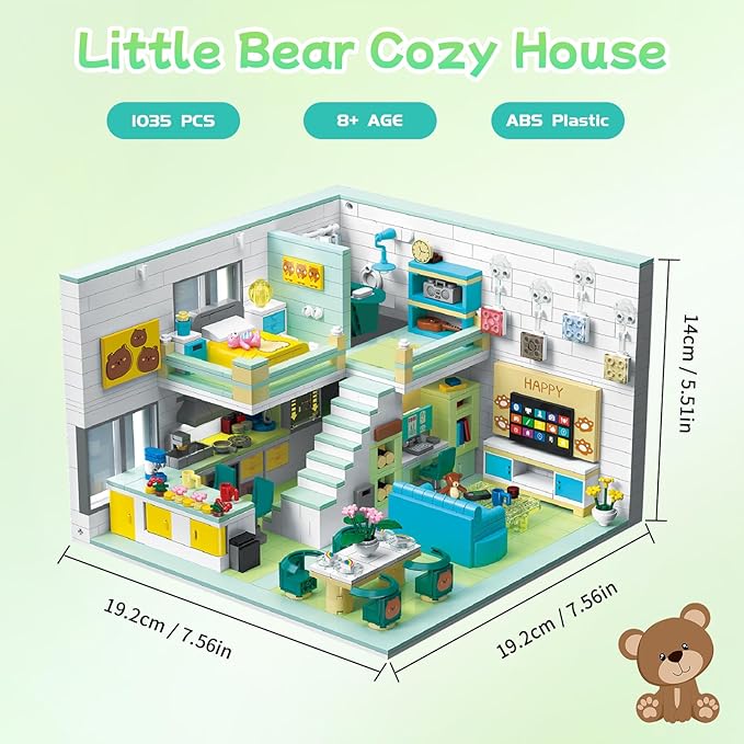 Friends House Building Block Set Pets Collection Small Brick Model Set Creative Mini Toy Building Sets Children’s Day Birthday for Teens Kids Boys Girls 8+ 1035 PCS
