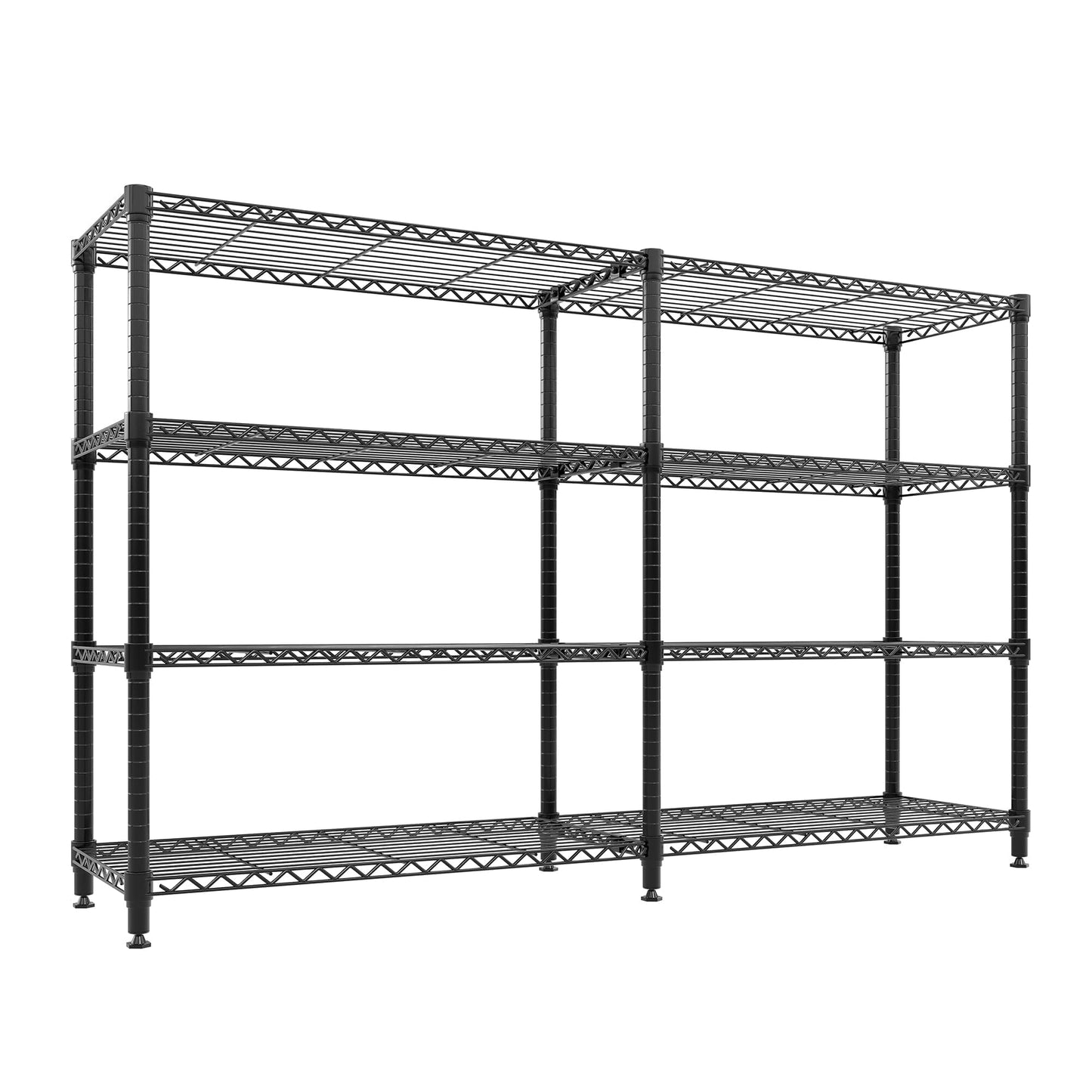 PeakPursuit 71" Wide Heavy Duty Metal Garage Shelving Unit, 4-Tier Adjustable Shelf Organizer, L-Shaped Storage Rack, 1060 lbs Capacity, Rust-Resistant, Ideal for Kitchen, Pantry, Warehouse