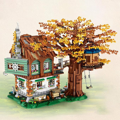 Mini Blocks Tree House Building Kit 4761PCS Idea Forest House Building Blocks Set DIY Mini Bricks Street View House Construction Model for Adult