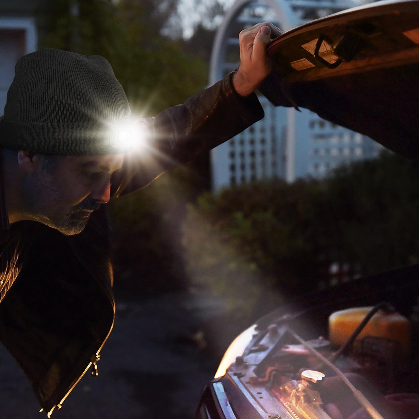 POWERCAP LED Hat Light 150 Lumens Rechargeable Fleece Beanie with Bright Built-in Headlamp Waterproof LED Warm One Size Cap