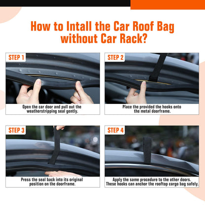 ACLONG 21 Cubic Feet Rooftop Cargo Carrier Bag, 840D Waterproof Car Roof Bag for Cars with/Without Racks, Heavy Duty Roof Top Cargo Bag with Anti-Slip Mat, 6 Door Hooks, Storage Bag & Lock