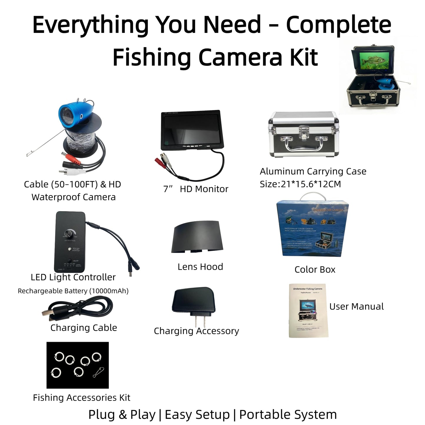 7" Underwater Fishing Camera 1080P HD Fish Finder