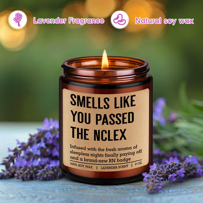 Miracu Candle, Passed The NCLEX, New RN Gifts for Nurses, Registered Nurse Gifts for Women Men, Funny Passing Board Exam, Graduation, Future RN Congratulations Presents Ideas for Nursing School Grad
