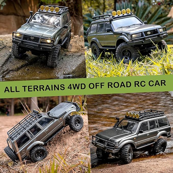 Fms FCX18 1/18 Land Cruiser RC Rock Crawler Scale Katana Toyota RC Car 2.4Ghz 4WD Off-Road Waterproof RC Trucks Vehicle RTR All Terrains Hobby Grade Climbing Car for Boys Adults