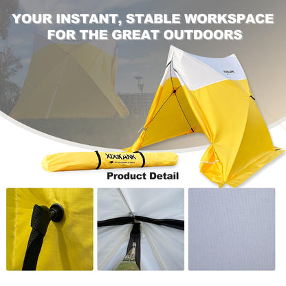XIXIKANK Instant Pop-Up Emergency Shelter, 30-Second Setup All-Weather Work Tent for Disaster Relief, First Aid, Outdoor Survival & Worksites, Waterproof & Windproof 6.6ft x 6ft x 6.2ft