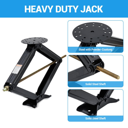 Garvee 30 in RV Scissor Jack - 7500lb Heavy Duty Leveling Stabilizer with Crank Handle, Stable Base, 4 in-30 in Adjustable Height, Powder Coated Steel for Travel Trailers, RVs & Campers - 4 Pack