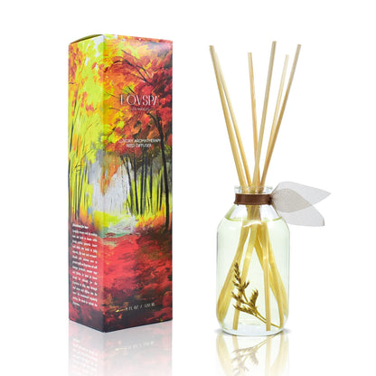 LOVSPA Reed Diffuser Set, Smoked Vanilla Scented Oil Diffuser with Sticks, Home Fragrance Accessories for Bathroom Shelf Decor, Aroma Diffusers for Home or Office Fall Decor, USA Made