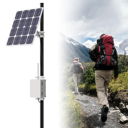 Solar Meshtastic Outdoor Node, Meshtastic Solar Node Repeater with Lora V3 Esp32 Motherboard, 915Mhz Mesh Lora Antenna, Sx1262 Bluetooth, Built-in 6000mAh Battery, Long Range Wireless Communication