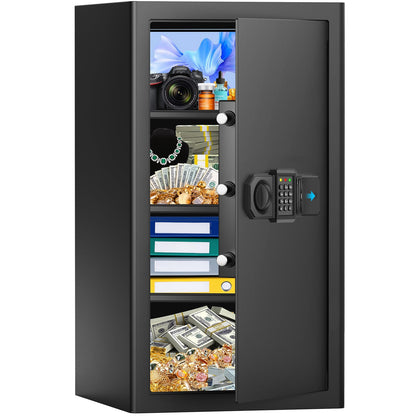 7.0 Cub Extra Large Home Safe Fireproof Waterproof, Digital Fireproof Safe Box with Fireproof Bag, Electronic Keypad and Emergency Keys, Fire Safes for Home File Ammo