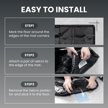 DremGara 7'9" x 18' Heavy-Duty Garage Floor Mat - 610GSM Commercial-Grade PVC Containment Mat with 1.2" Raised Edges to Trap Water, Mud, Snow & Oil, Waterproof Garage Floor Mat for Cars, Non-Slip