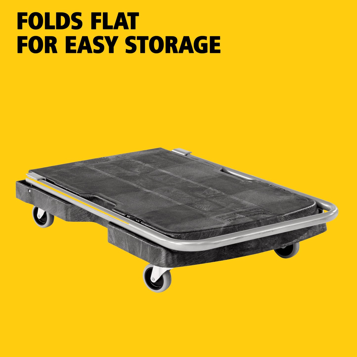 Rubbermaid Commercial Products Convertible Folding Utility Dolly/Cart/Platform Truck with wheels, 250 lbs Capacity, for Moving/Warehouse/Office
