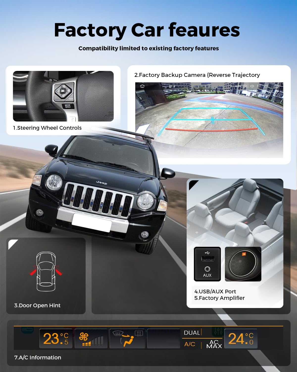 5G-WiFi (4G+64G) Car Stereo Radio for Jeep Patriot Compass 2010-2016, 10 Inches IPS HD Touch Screen Car Radio Wireless CarPlay Android Auto, GPS FM/SWC Bluetooth Backup Camera