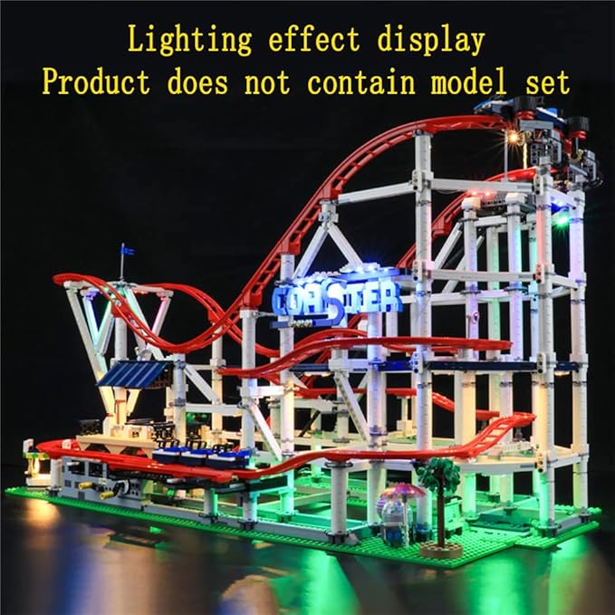 LED Light Kit Compatible with Lego Roller Coaster - Lighting Set for Creator 10261 Building Model (Model Set Not Included)