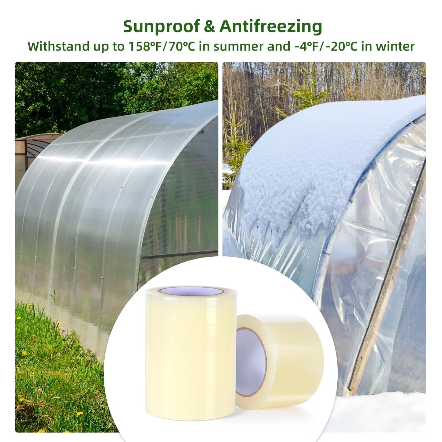 Ohuhu 4 Tiers 11 Shelves Greenhouses with 3" x 98' Repair Tape, Outdoor Walk-in Green House with Reinforced Clear Plastic Film Tape