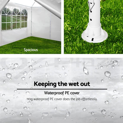 10x30 Party Tent, Outdoor Wedding Tents with 5 Removable Sidewalls, Gazebo Shelter for Parties Patio, Outside Waterproof Canopy Tents, Party Wedding BBQ Events Tent White