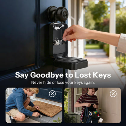 LOQOVA Smart Key Lock Box with Fingerprint, Passcode, TT-lock App, Access Card & Manual key, IP65 Waterproof, Wall-Mount or Shackle Design for Outdoor, Large Storage Ideal for Airbnb, Family & Realtor