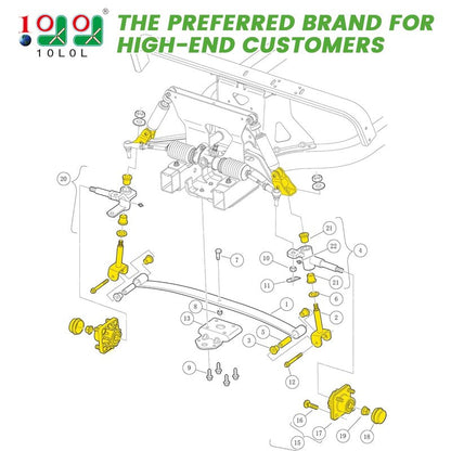 10L0L Deluxe Golf Cart Front End Repair Kit for Club Car Precedent 2004-Up and Tempo 2007-2023 Gas & Electric, Precedent Front Suspension Bushings Bolts Rebuild Kit