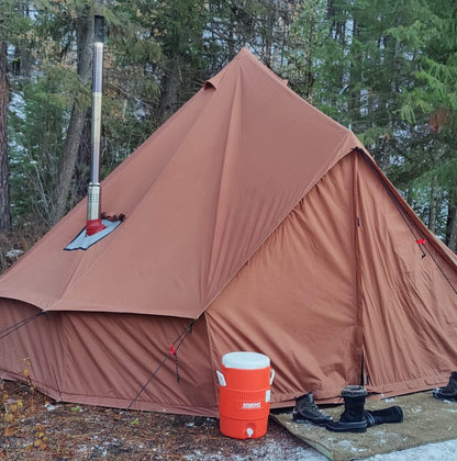 WHITEDUCK Regatta Canvas Bell Tent - w/StoveJack, Waterproof, 4 Season Luxury Camping and Glamping Yurt Tent Outdoor (10' (3M), Water Repellent, Sandstone Beige)