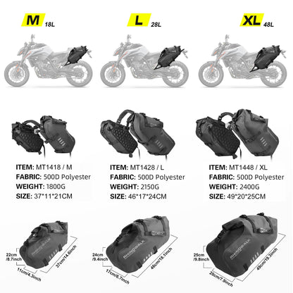 Rhinowalk Motorcycle Saddle Bags Waterproof Motorbike Panniers Tail Side Bag Motor Powersports Luggage for Most Motorcycles Adventure Travel Long Rides, 18L (9L*2), Black 1 Pair