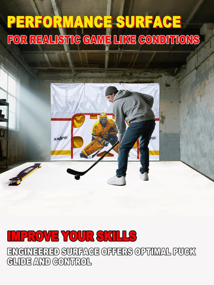 kasifei Hockey Synthetic Ice Tiles (12 Pack, 23.5 SQFT) - Dryland Flooring Tiles - Build Your Own Year-Round Hockey Training Surface - Easy to Assemble